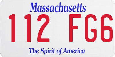 MA license plate 112FG6