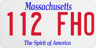 MA license plate 112FH0