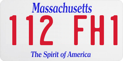 MA license plate 112FH1