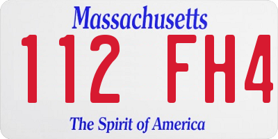 MA license plate 112FH4