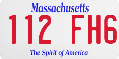 MA license plate 112FH6