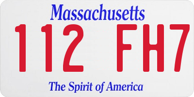 MA license plate 112FH7