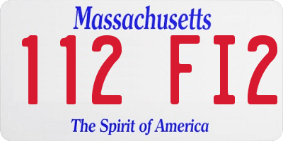 MA license plate 112FI2