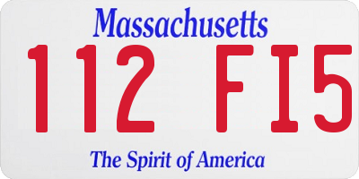 MA license plate 112FI5