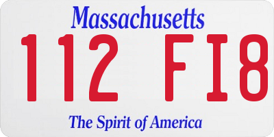 MA license plate 112FI8