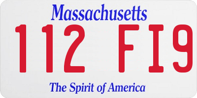 MA license plate 112FI9