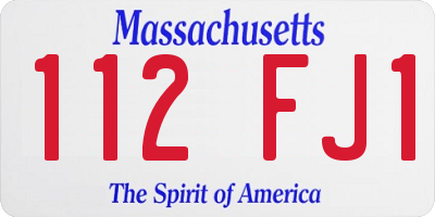 MA license plate 112FJ1