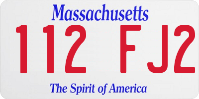 MA license plate 112FJ2
