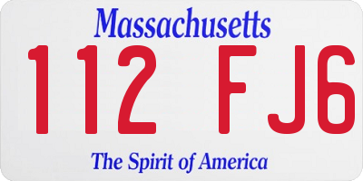 MA license plate 112FJ6