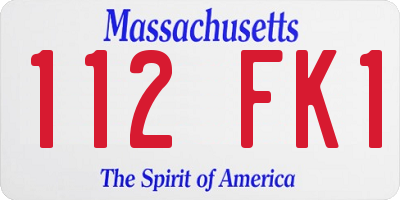 MA license plate 112FK1