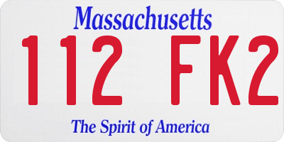 MA license plate 112FK2