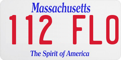 MA license plate 112FL0
