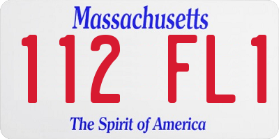 MA license plate 112FL1