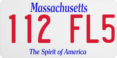 MA license plate 112FL5