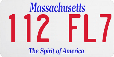 MA license plate 112FL7