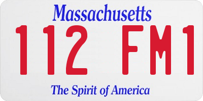 MA license plate 112FM1