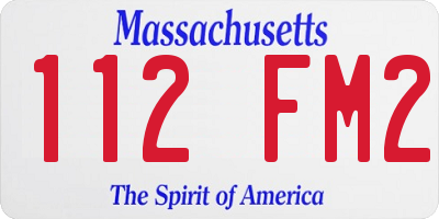 MA license plate 112FM2