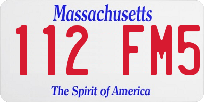 MA license plate 112FM5
