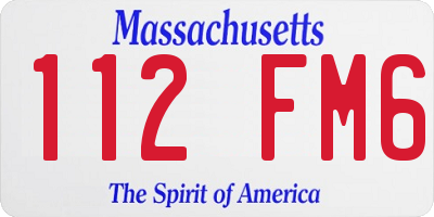 MA license plate 112FM6