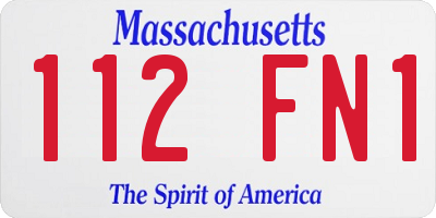 MA license plate 112FN1
