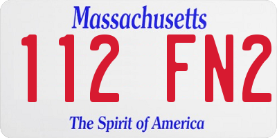 MA license plate 112FN2