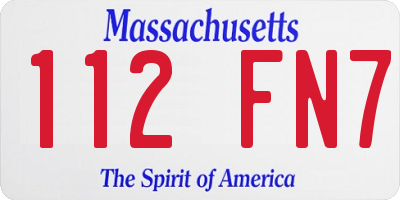 MA license plate 112FN7