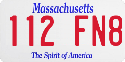 MA license plate 112FN8