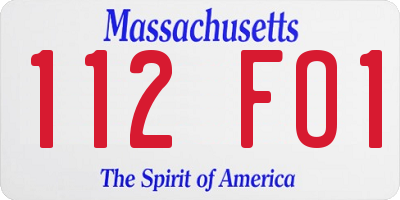 MA license plate 112FO1