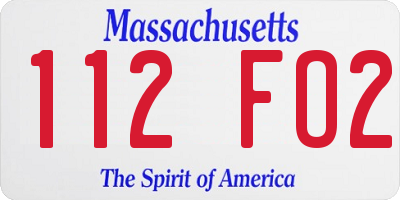 MA license plate 112FO2