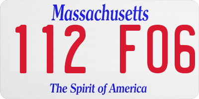 MA license plate 112FO6
