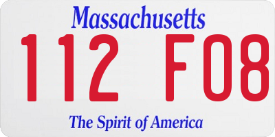 MA license plate 112FO8