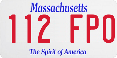 MA license plate 112FP0
