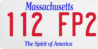 MA license plate 112FP2