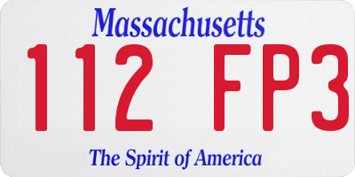 MA license plate 112FP3