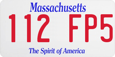 MA license plate 112FP5
