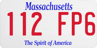 MA license plate 112FP6