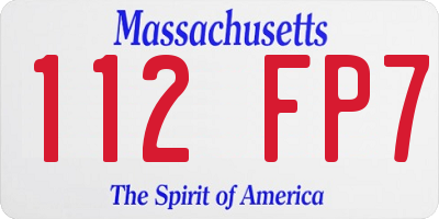 MA license plate 112FP7