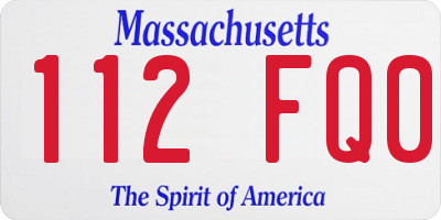 MA license plate 112FQ0