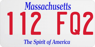 MA license plate 112FQ2