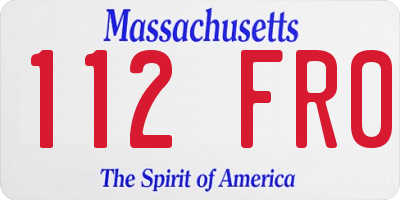 MA license plate 112FR0