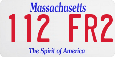 MA license plate 112FR2