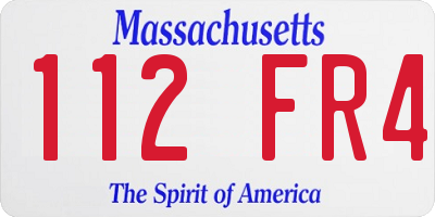MA license plate 112FR4