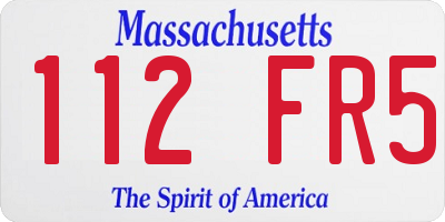 MA license plate 112FR5
