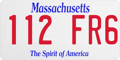 MA license plate 112FR6