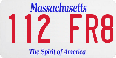 MA license plate 112FR8