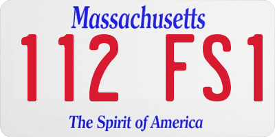 MA license plate 112FS1