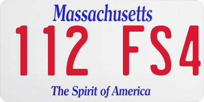 MA license plate 112FS4