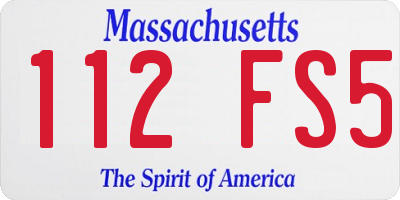 MA license plate 112FS5