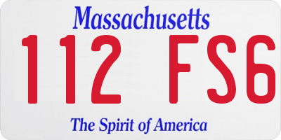 MA license plate 112FS6