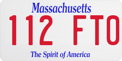 MA license plate 112FT0